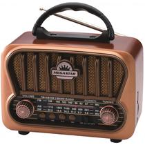 Radio Portatil Mega Star RX309BTG AM/FM Bluetooth - Dourado/Marrom