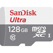 Cartao Microsd de 128GB Sandisk Ultra SDSQUNR-128G-GN6MN de 100MB/s - Cinza/Branco
