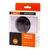 Mini Speaker / Caixa de Som Enjoy Music TWS com Bluetooth / MP3 / FM / TF Card / 450MAH / 3W - Preto