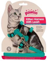Correia de Peito para Gatos Turquesa - Pawise Kitten Harness With Leash s 28000