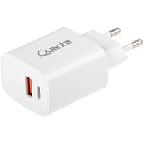 Adaptador de Tomada Quanta QTCACR2 USB/USB-C de 20 Watts - Branco