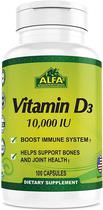 Alfa Vitamins Vitamin D3 10000 Iu (100 Capsulas)