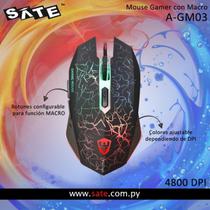 Mouse Sate A-GM03 c/Macro 6 Botoes Gaming RGB