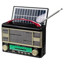 Radio Portatil Ecopower EP-F37B - USB/ SD/ Aux - AM/ FM/ SW - Recarregavel e Solar - Preto