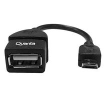 Cabo Micro USB para USB-A/Otg Quanta QTMUS10 de 12CM - Preto