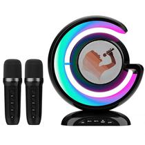 Speaker YS-110 com 2 Microfones Bluetooth/ RGB/ USB/ SD/ Aux - Preto