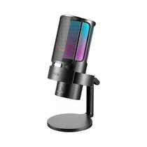 Microfono Gamer Fifine Ampligame A8 Plus RGB Negro