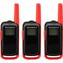 Walkie Talkie Talkie Motorola T210TP - 32 KM - 22 Canais - Preto e Vermelho