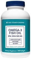 The Vitamin Shoppe Omega 3 Fish Oil 500MG (240 Softgels)