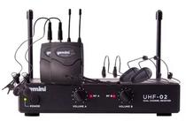 Uhf 02HL Sistema de Microfone Dual Head Sem Fio Gemini