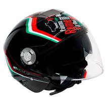 Capacete MT Helmets City Eleven Italy Gloss - Aberto - Tamanho s - com Oculos Interno - Preto