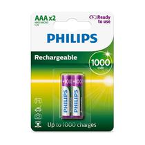 Ant_Pilha Philips Recarregavel AAA 1000-Mah - com 2 Unidades (R03B2RTU10/97)
