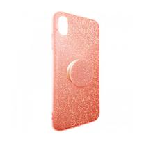 Capa iPhone XS 4LIFE Glitter/Popsockets Coral