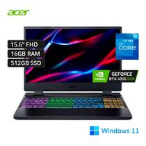Notebook Gaming Acer Nitro 5 AN515-58-73RS i7-12650H 4.7GHZ 10 Nucleos / 16GB Ram/ 512GB SSD/ 15.6 Ips FHD 144HZ/ RTX4050 6GB/ RJ-45/ Backlit Keyboard/ Obsidian Black/ WINDOWS11