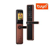 Fechadura Digital S818MAX Wifi Tuya/ USB/ Cartao/ Chave/ Cam Red