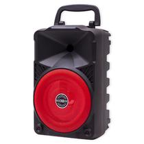 Speaker / Caixa de Som Portatil Soonbox S4 K0097 / 4" / com Bluetooth 5.0 / FM Radio / TF Card / Aux / USB / 5W / USB Recarregavel - Preto/ Vermelho
