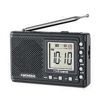 Radio Portatil Mondial Multi Band II RP-04 A Pilha / FM / MW / SW / com Display Digital / Relogio / Alarme / 3V - Preto