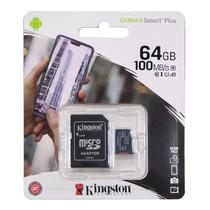 Cartão de Memória Clase 10 Micro SD Kingston 64GB 100MB/s