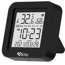 Sensor de Temperatura Ambiente 4LIFE FLHUB09 com Display LCD - Preto