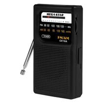 Mini Caixa de Som Portatil / Radio Megastar CX16A AM (530-1600 KHZ) FM (88-108 MHZ) com Pilha AA (Nao Incluida) - Preto