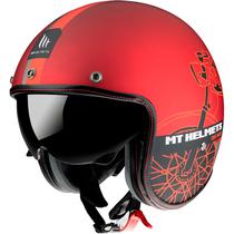 Capacete MT Helmets Le Mans 2 SV Cafe Racer B5 - Aberto - Tamanho M - com Oculos Interno - Matt Red