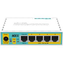 Roteador Ethernet Mikrotik Hex Poe Lite RB750UPR2 com 5 Portas