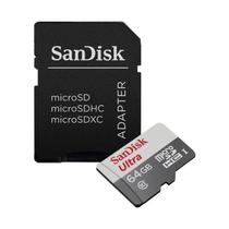 Cartao de Memoria Micro SD de 64GB Sandisk Ultra 100MB/s Classe 10 SDSQUNR-064G-GN3MA - Cinza/Branco