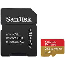 Cartao de Memoria Micro SD de 256GB Sandisk Extreme SDSQXAV-256G-GN6MA - Vermelho/Dourado