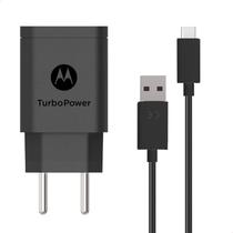 Carregador / Adaptador de Parede Motorola Turbo 25W + Cabo USB-A / USB-C / 1 Metro- Preto