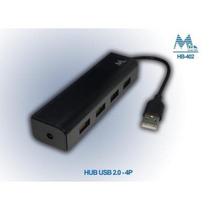 Hub 4P Mtek HB-402 USB 2.0 Portatil Preto