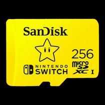 Cartao de Memoria Micro SD Sandisk Nintendo Switch 256GB 100MBS - SDSQXAO-256G-GNCZN