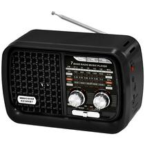 Radio Portatil AM/FM/SW Megastar RX1906BT 800 Watts P.M.P.O com Bluetooth Bivolt - Preto