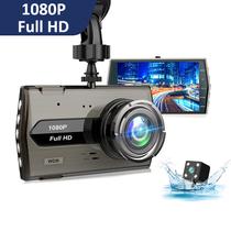 Camera FHD DVR para Carro Blackbox K0176 Dual Lens / HD / 1080P / 4" / 170O / Sensor / Microfone / 5V / 1A - Preto