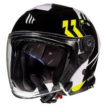 Capacete MT Helmets Thunder 3 SV Jet Venus A3 - Aberto - Tamanho XL - com Oculos Interno - Gloss Pearl Fluor Yellow