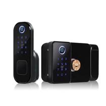 Fechadura Digital R5RIGHT com Bluetooth, Biometria, Cartao, Codigo Numerico, Chave e App - Ttlock- Cor Preto (Fechadura Direita)