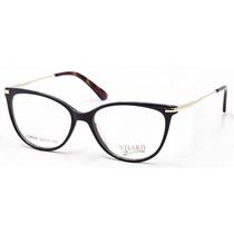Oculos de Grau Visard VS4056 Feminino, Tamanho 52-17-140 C2, Metal e Acetato - Dourado e Marrom Escuro