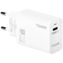 Adaptador de Tomada Yookie KI58 USB-C de 25 Watts - Branco