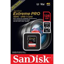 Cartão de Memória Sandisk SD 128GB Extreme Pro 170MB/s