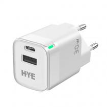 Carregador Hye HYEC44 p/USB-C+USB 30W Bivolt Branc
