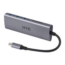 Hub Hye HYEHU52 - 5 Portas - USB Tipo C - Cinza