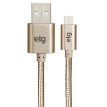 Cabo Elg M510BG - USB/Micro USB - 1 Metro - Nylon Trancado - Dourado