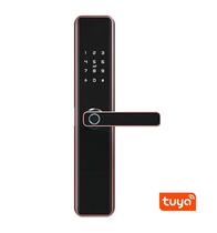 Fechadura Digital S818 Wifi Tuya/USB/Cartao/Chave Red Bronze