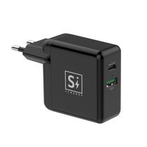 Carregador de Parede USB-C e USB-A Si Charge PD 36W SI-WC36ACB com Quick Charge 3.0 - Preto