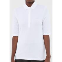 Camiseta Lacoste Polo Feminina PF6763-001 38 - Branco