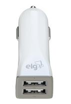 Carregador Veicular Elg CC2SE Polimero de Alta Resistencia 2X USB 1A/2A - Branco