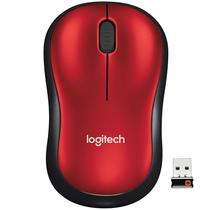 Mouse Sem Fio Logitech M185 910-003635 1000DPI/3 Botoes - Vermelho/Preto