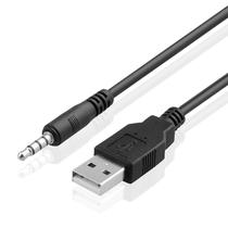 Cabo Auxiliar USB-A para Aux P2 3.5MM com 1.5 Metros LS-923 - Preto