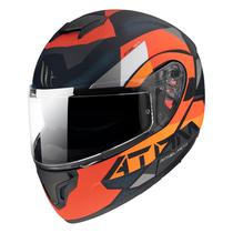 Capacete MT Helmets Atom SV W17 A4 - Articulado - Tamanho XL - com Oculos Interno - Matt Orange