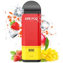 Vape Descartavel Life Pod Eco 8000 Puffs com 50MG Nicotina - Strawberry Mango