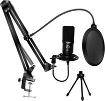 Microfone Condensador Profissional RGB Satellite A-MK35 RGB - Preto